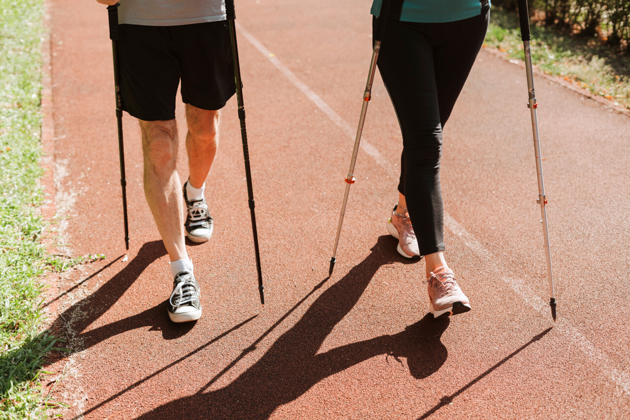 Randonnée nordique sur piste d'athlétisme